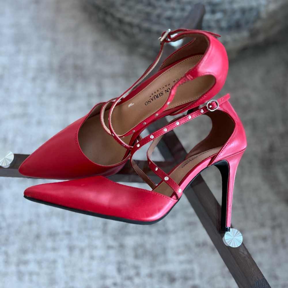 Christian Siriano Klassy Red Pump Formal Evening Party Elegant Stiletto Heels